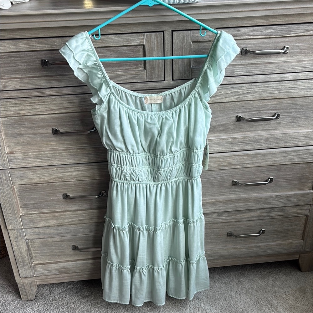 Altar'd State Mint Ruffle Dress
